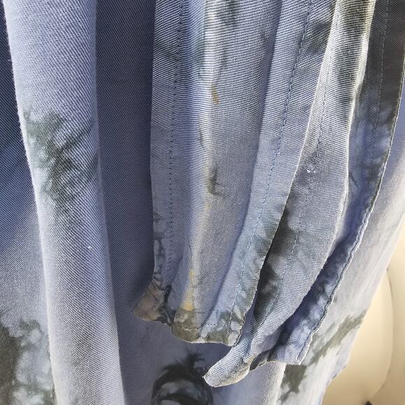 Anthropologie Cloth & Stone Liv Tie Front Blue Tie Dye Mini Dress Size S 3367 - Picture 8 of 10